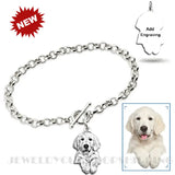 925 Silver Pet Photo Engrave Bracelet Personalized Bangles Mother's Gift