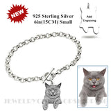 925 Silver Pet Photo Engrave Bracelet Personalized Bangles Mother's Gift