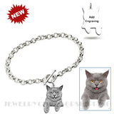 925 Silver Pet Photo Engrave Bracelet Personalized Bangles Mother's Gift