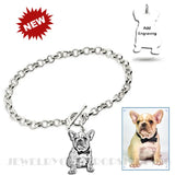 925 Silver Pet Photo Engrave Bracelet Personalized Bangles Mother's Gift