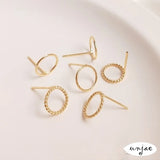 925 Silver Needle Bag 14K Real Ring Earrings DIY Ear Jewelry Accessories