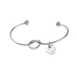 A-Z Stainless Steel Love Knot Bracelet Personalized Girl Birthday Gift