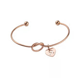 A-Z Stainless Steel Love Knot Bracelet Personalized Girl Birthday Gift