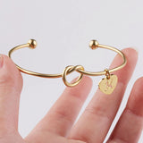 A-Z Stainless Steel Love Knot Bracelet Personalized Girl Birthday Gift