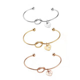 A-Z Stainless Steel Love Knot Bracelet Personalized Girl Birthday Gift