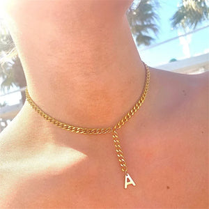 A-Z Letter Pendant Necklace Stainless Steel Personalized Adjustable Necklaces