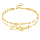 Personalized Stainless Steel Double Letter Anklet Bracelet