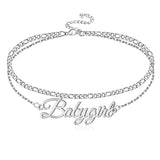 Personalized Stainless Steel Double Letter Anklet Bracelet