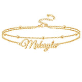 Personalized Stainless Steel Double Letter Anklet Bracelet