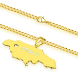 Map Necklace Personalized Engraved DIY Stainless Steel Jamaica Map Jewelry