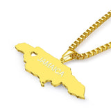Map Necklace Personalized Engraved DIY Stainless Steel Jamaica Map Jewelry