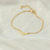 Arabic Name Bracelet for Women Personalised Stainless Steel Silver