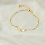 Custom Arabic Name Bracelet Women Stainless Steel Silver Letter Bracel