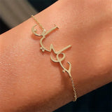Custom Arabic Name Bracelet Women Stainless Steel Silver Letter Bracel