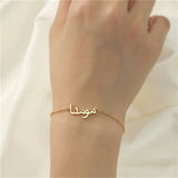 Custom Arabic Name Bracelet Women Stainless Steel Silver Letter Bracel