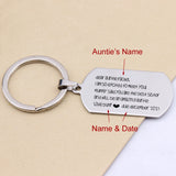 Auntie Name Keychain Jewelry Personalized Baby Soon Key Holder