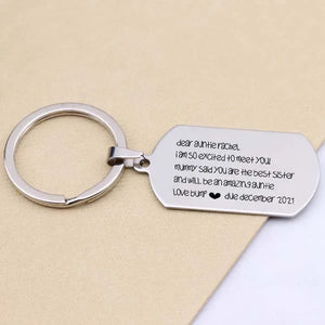 Auntie Name Keychain Jewelry Personalized Baby Soon Key Holder