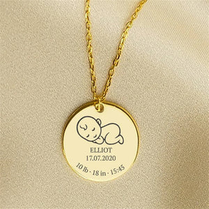 Baby Birth Necklace Stainless Steel Jewelry Gift for Mother