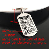 Baby Birth Stats Keychain - Stainless Steel, Creative, Easy to Carry