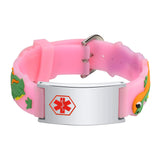 Baby Dinosaurs Medical Alert ID Bracelet, Adjustable Silicone Bracelet