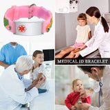 Baby Dinosaurs Medical Alert ID Bracelet, Adjustable Silicone Bracelet