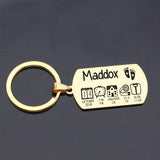Personalized Baby Name Height Information Dog Tag Keychain