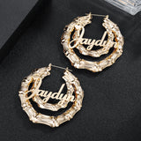 Personalized Bamboo Name Earring Stainless Steel Jewelry