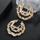 Personalized Bamboo Name Earring Stainless Steel Jewelry