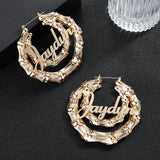 Personalized Bamboo Name Earring Stainless Steel Jewelry