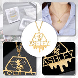 Personalized Bee Name Necklace Silver Pendent