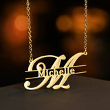 Personalized Big Letter Necklace Stainless Steel Butterfly Pendant