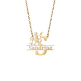Personalized Big Letter Necklace Stainless Steel Butterfly Pendant
