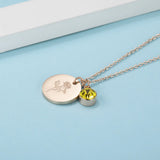 Personalized Birth Flower Name Necklace with BirthStone, Birthday Gift