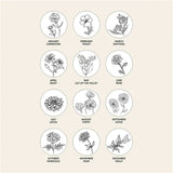 Birth Flower Name Necklace for Women Stainless Steel Round Pendant