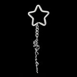 Flower Name Key Chain Stainless Steel Circle Star Heart Key Ring Letters Pendant