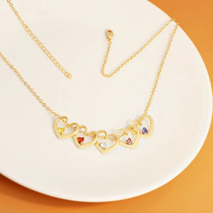 Birthday Time Peach Heart Pendant With Diamonds Charm Women Necklace