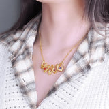 Birthday Time Peach Heart Pendant With Diamonds Charm Women Necklace