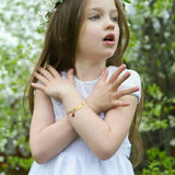 Personalized Stainless Steel Baby Bracelet with Birthstone