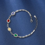 CZ Flower Birthstone Bracelet for Women