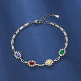 CZ Flower Birthstone Bracelet for Women