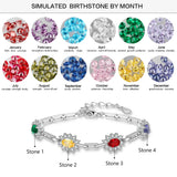 CZ Flower Birthstone Bracelet for Women