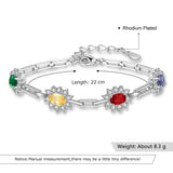 CZ Flower Birthstone Bracelet for Women