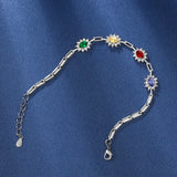 CZ Flower Birthstone Bracelet for Women