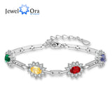 CZ Flower Birthstone Bracelet for Women