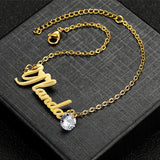 Birthstone Letter Bracelet - Personalized Women ID Name Bracelets