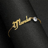 Birthstone Letter Bracelet - Personalized Women ID Name Bracelets