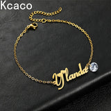Birthstone Letter Bracelet - Personalized Women ID Name Bracelets