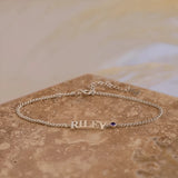 Personalized Stainless Steel Name Birthstone Bracelet for Women