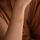 Personalized Stainless Steel Name Birthstone Bracelet for Women