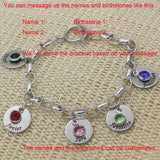 Personalized Birthstones & Names Bracelet Gift YP3137